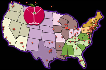 Our Bartending School has job placement services available in over 80 locations accross the United States.