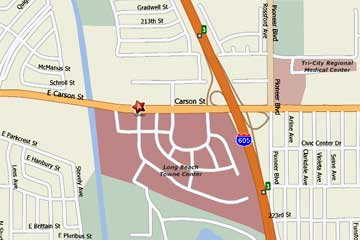 Lakewood, California Bartending School Map