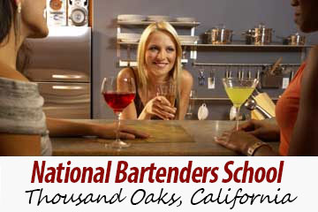 Learn behind an actual bar at National Bartenders Bartending School in Los Angeles, California!